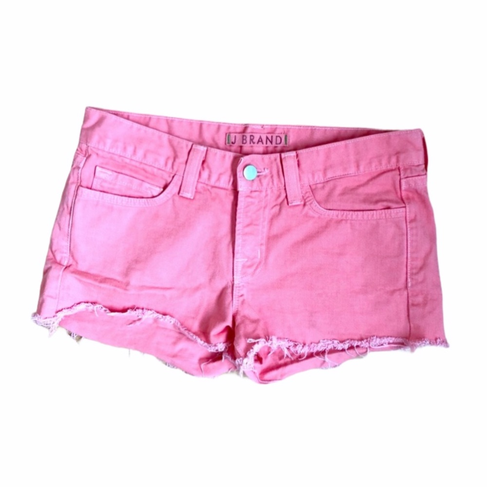 J Brand coral denim jean distressed shorts SZ 25